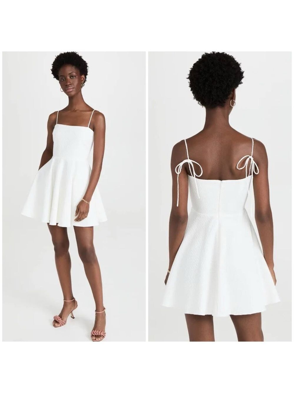 Amanda Uprichard Square Neck Starlett Mini Dress in White